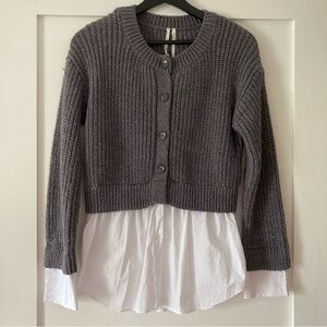 Anthropologie Cropped “Twofer” Cardigan Sweater
